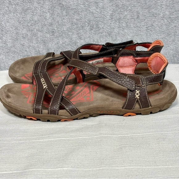 Merrell Sandspur Rose Convertible Outdoors Sandals-Cocoa Brown/Coral-Women 10 - Picture 5 of 11